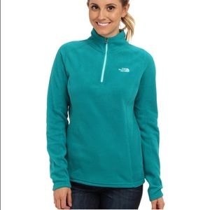 North Face Teal Quarter Zip Fleece